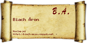 Biach Áron névjegykártya